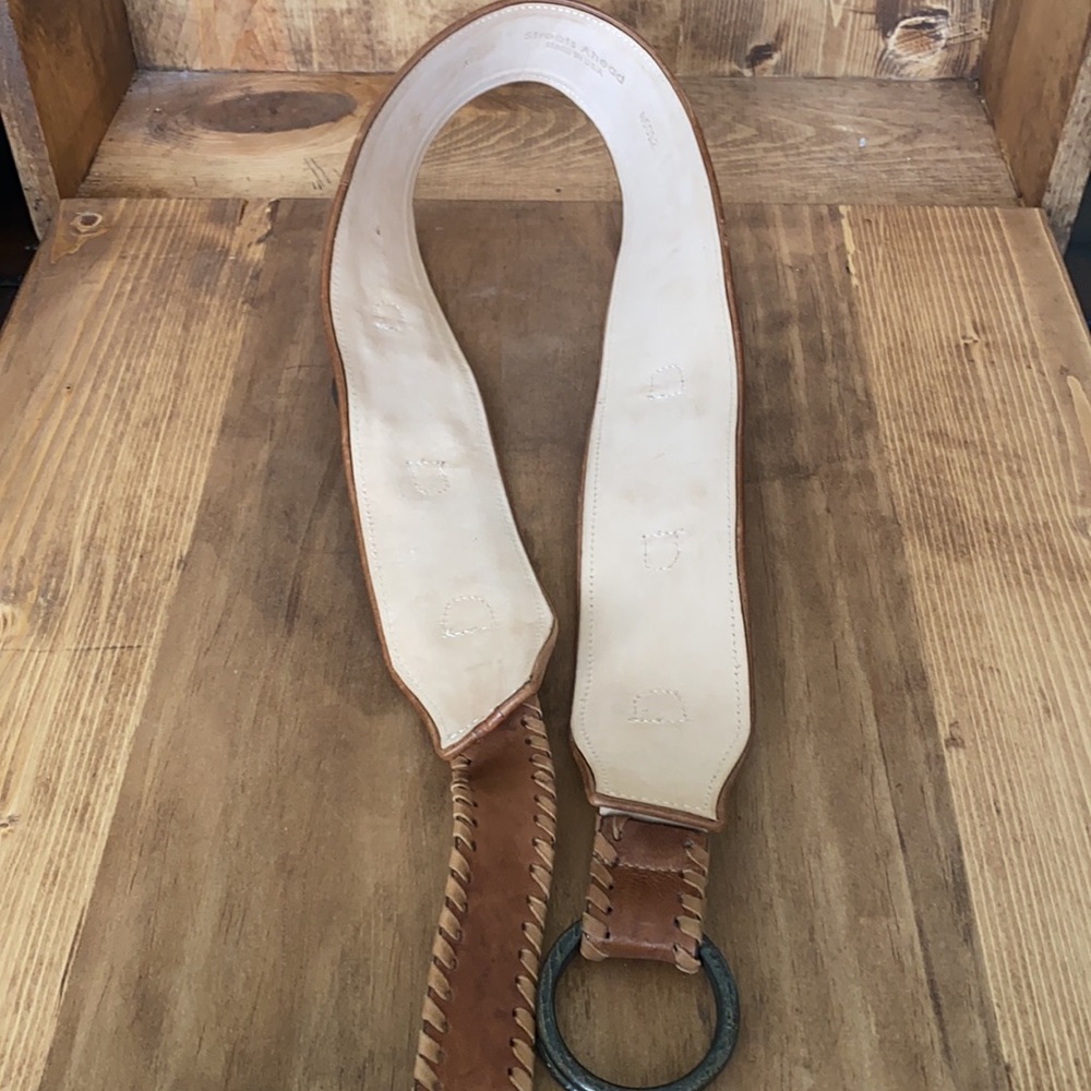 STREETS AHEAD HANDCRAFTED ITALIAN WIDE LEATHER BELT XL - Picture 7 of 11